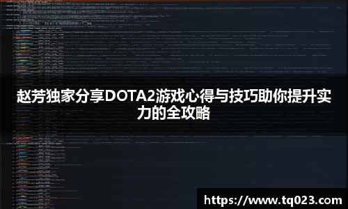 赵芳独家分享DOTA2游戏心得与技巧助你提升实力的全攻略